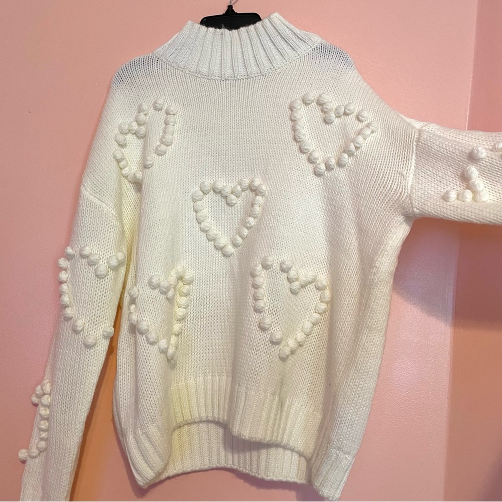 Off-White Sugar Lips Heart Turtleneck Sweater
